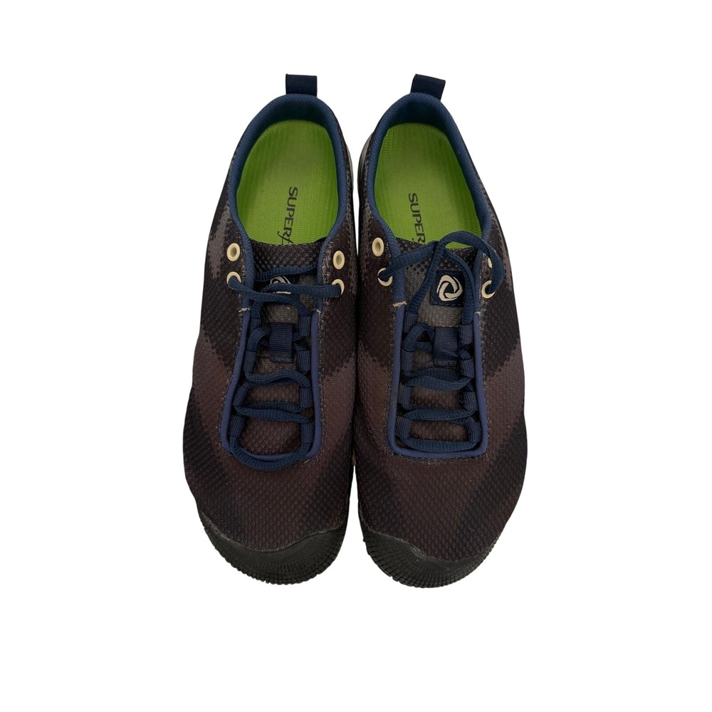 BareTrek Superfeet Black Blue Barefoot Walking Shoes Unisex Men 8 / Women 9